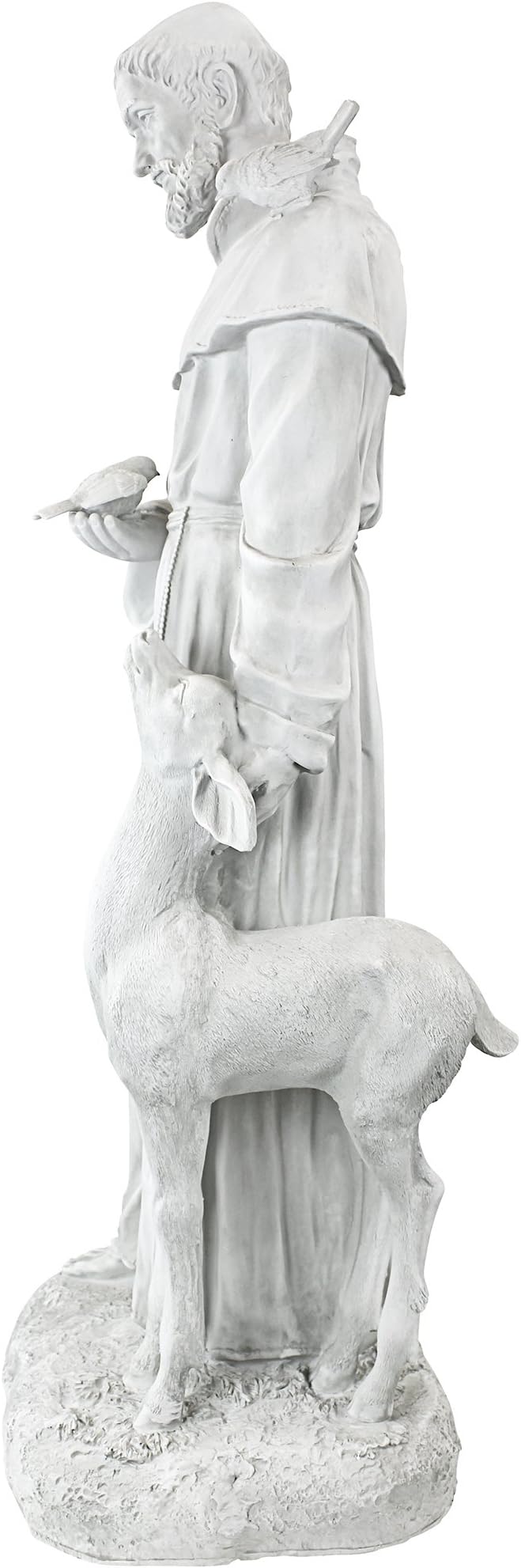 Design Toscano Francis of Assisi, Patron of Animals Religious Garden Decor Statue, 37 inches Tall, Cast Stone Resin, Antique Stone Finish-VerdiqueGarden