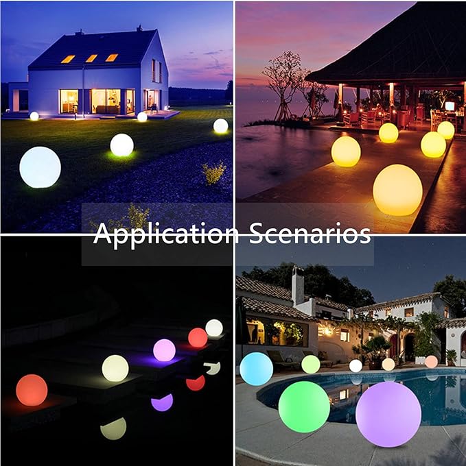 6-Inch LED Ball Light, Multi-Color Rechargeable Night Lights Waterproof Dimmable Mood Lamp with Remote for Home Garden Patio Party Bar Decors-VerdiqueGarden