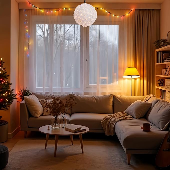 100 Clear Warm Christmas Sphere Light, UL Certified and Commercial Grade 7.5 Inches Hanging Sphere, for Indoor and Outdoor Party, Garden, Gate, Patio, Trees.-VerdiqueGarden