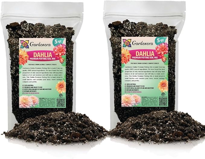 Premium Dahlia Potting Soil Mix - Ideal for Growing Vibrant and Healthy Dahlias - 10 Quart-VerdiqueGarden