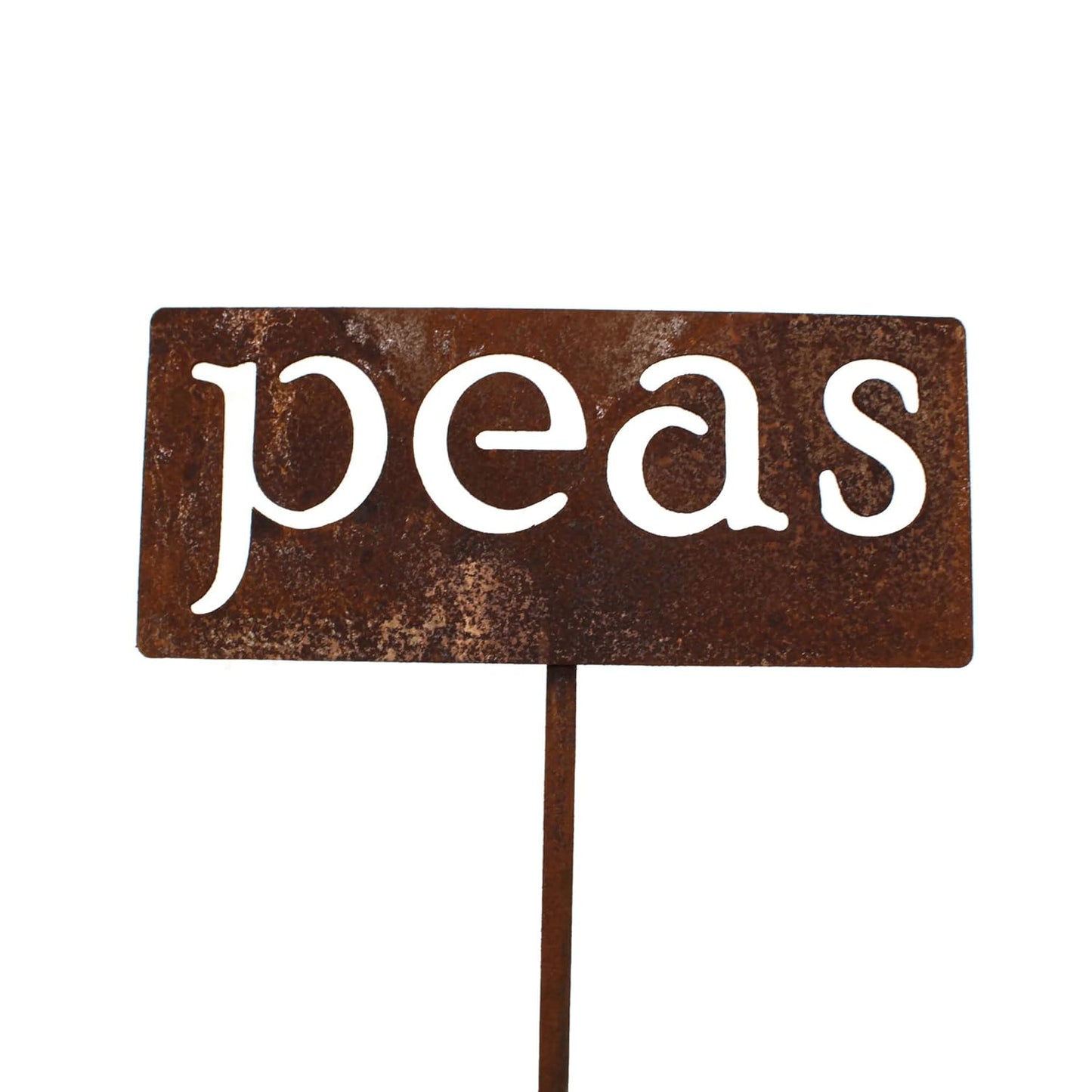 Classic Metal Garden Markers 19 Inches Tall (peas, Naturally Rusted)-VerdiqueGarden