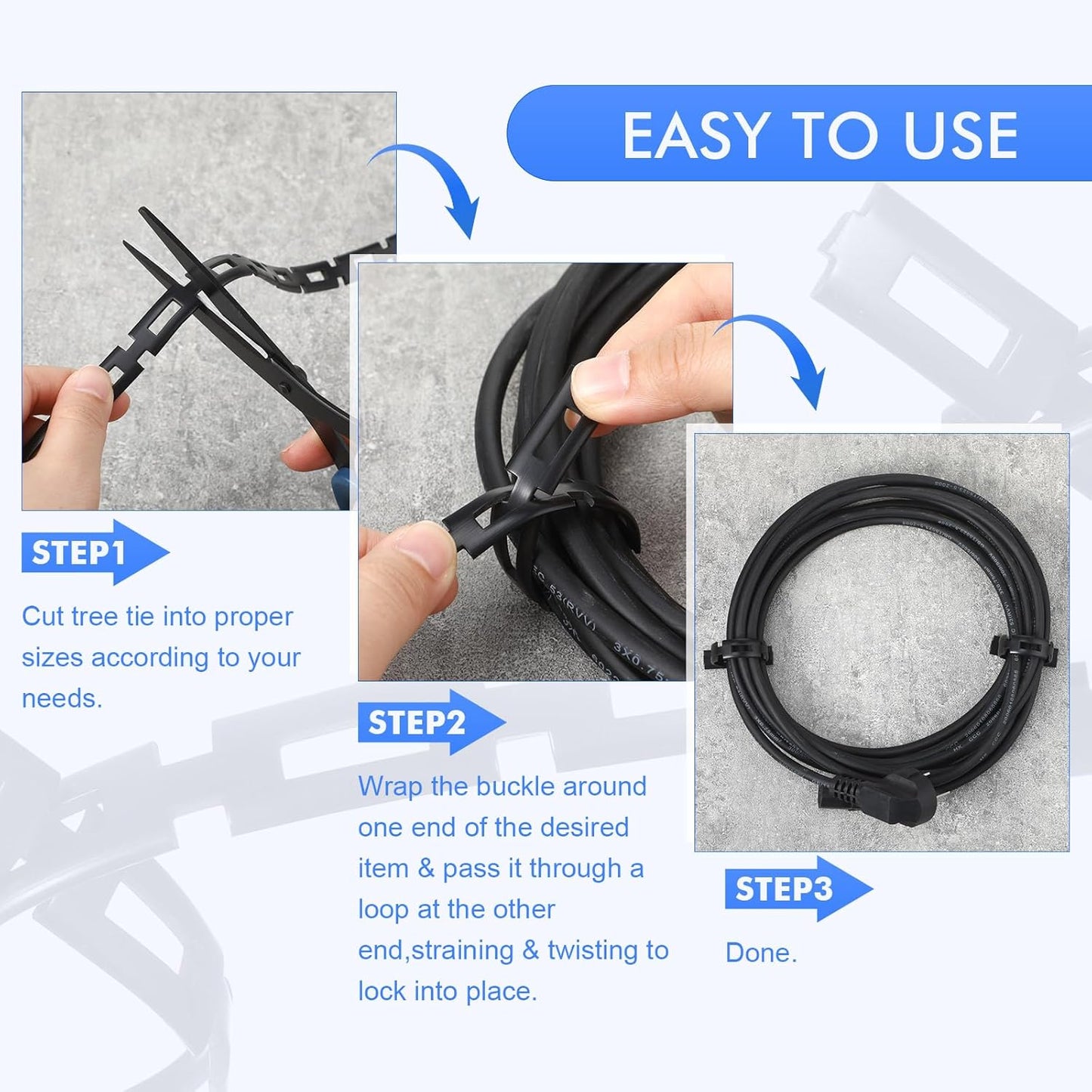 Wesiti 50 ft Plastic Chain Lock Tree Tie 1/2 Inch Wide Adjustable Tree Support Straps Plant String Swing Strap Flexible Reusable Ties for Staking for Garden Accessories-VerdiqueGarden