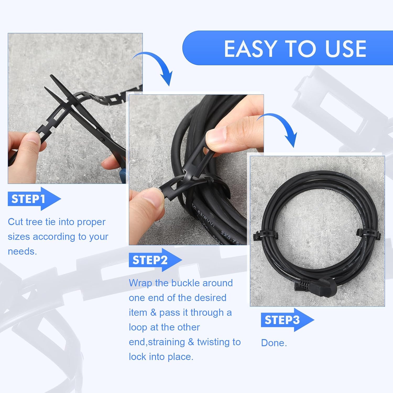 Wesiti 50 ft Plastic Chain Lock Tree Tie 1/2 Inch Wide Adjustable Tree Support Straps Plant String Swing Strap Flexible Reusable Ties for Staking for Garden Accessories-VerdiqueGarden