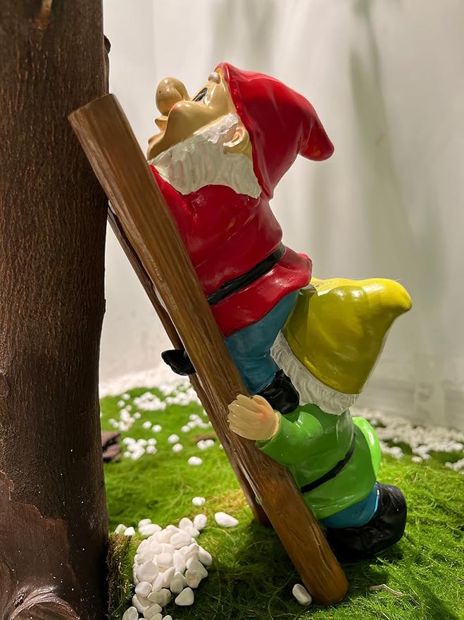 10.5'' Funny Garden Gnomes Statues, Weather-Proof Large Resin Outdoor Decor Garden Sculptures Cute Yard Decorations,Ideal Ornament for Outside Pond Pool Patio Front Porch Backyard-VerdiqueGarden