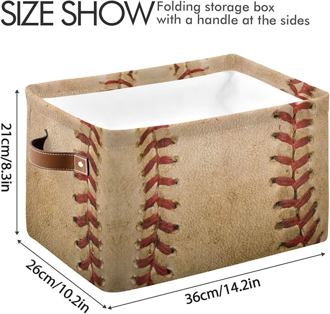 Baseball Rectangular Storage Basket Organizer Bin Shelf Baskets For Home Office Dorm-VerdiqueGarden