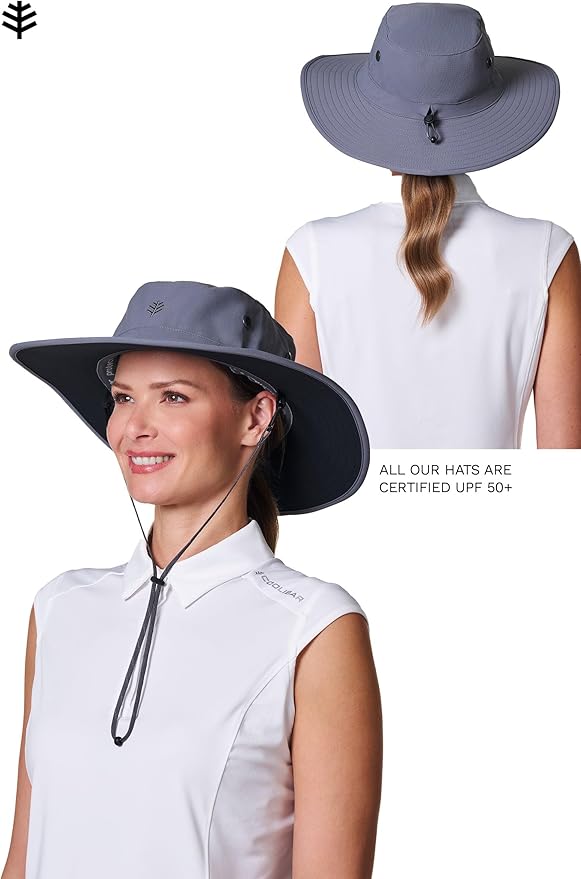 Men's Shapeable Wide Brim Hat - UPF 50 Sun Protection - Maximum Coverage on Your Next Adventure - Sun Fearless Leo Hat-VerdiqueGarden