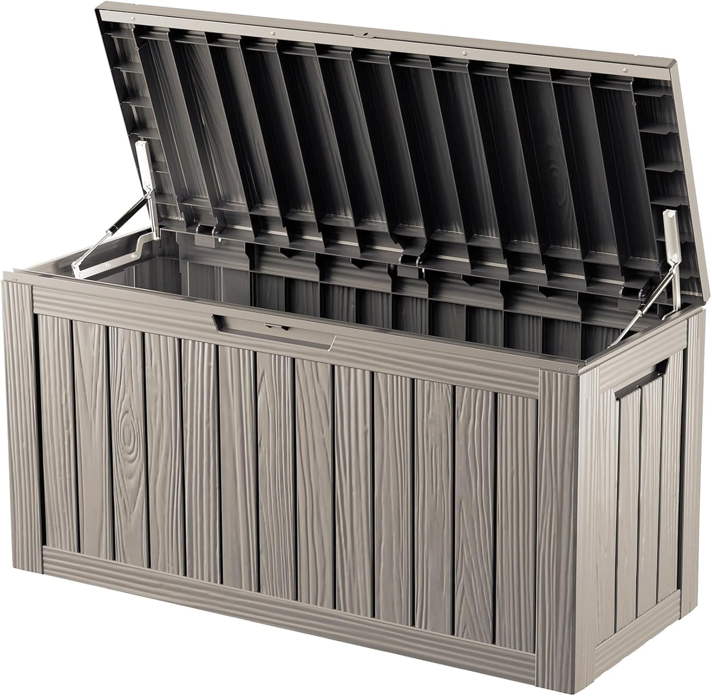 80 Gallon Double-Wall Resin Deck Box - Lockable Waterproof Outdoor Storage Box, 515lbs Capacity & Doubles as Seating for Patio Furniture - Garden Tools, Pool Accessories (Brown)-VerdiqueGarden