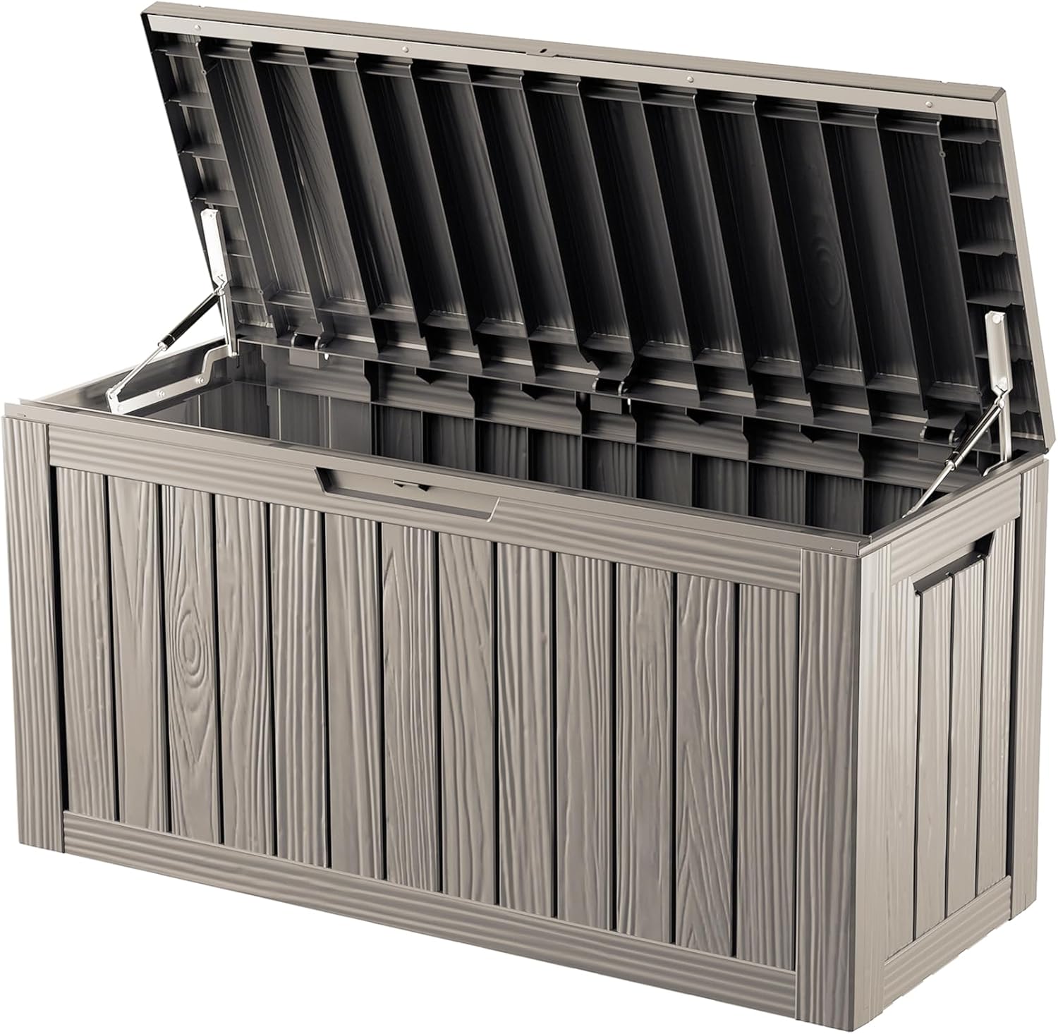 80 Gallon Double-Wall Resin Deck Box - Lockable Waterproof Outdoor Storage Box, 515lbs Capacity & Doubles as Seating for Patio Furniture - Garden Tools, Pool Accessories (Brown)-VerdiqueGarden