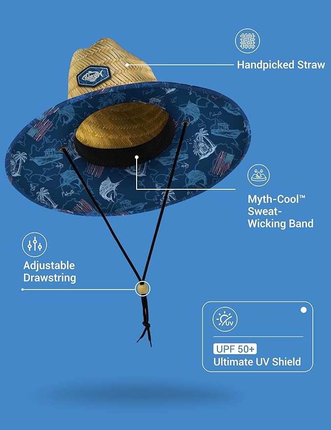 Palmyth Straw Hat for Men & Women Sun Hats, Beach Hat, Fishing Hat Wide Brim UPF 50+ Sun Protection-VerdiqueGarden