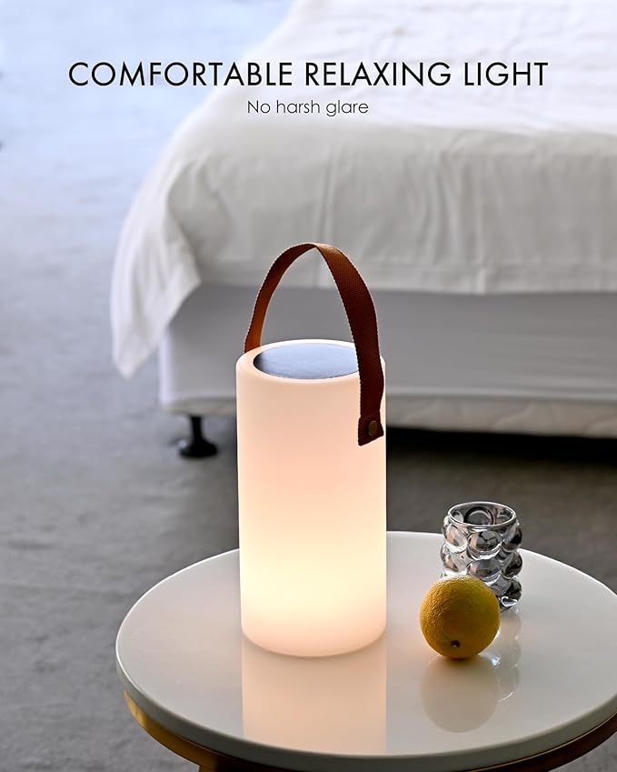 Solar Table Lamp, Portable Lamp for Outdoor/Indoor, Smart Outdoor Lantern with APP Control, RGB 8 Color Dimmable, Waterproof Cordless Lamp for Outside Patio Deck Camping-VerdiqueGarden