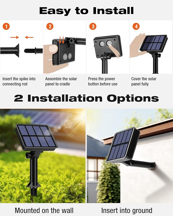 1 Pack Solar Fairy Lights for Outside Waterproof, 49FT/15M 150LED Solar String Lights Outdoor 8 Modes Solar Twinkle Lights for Garden Yard Christmas Tree Wedding Party Decor, Cool White-VerdiqueGarden