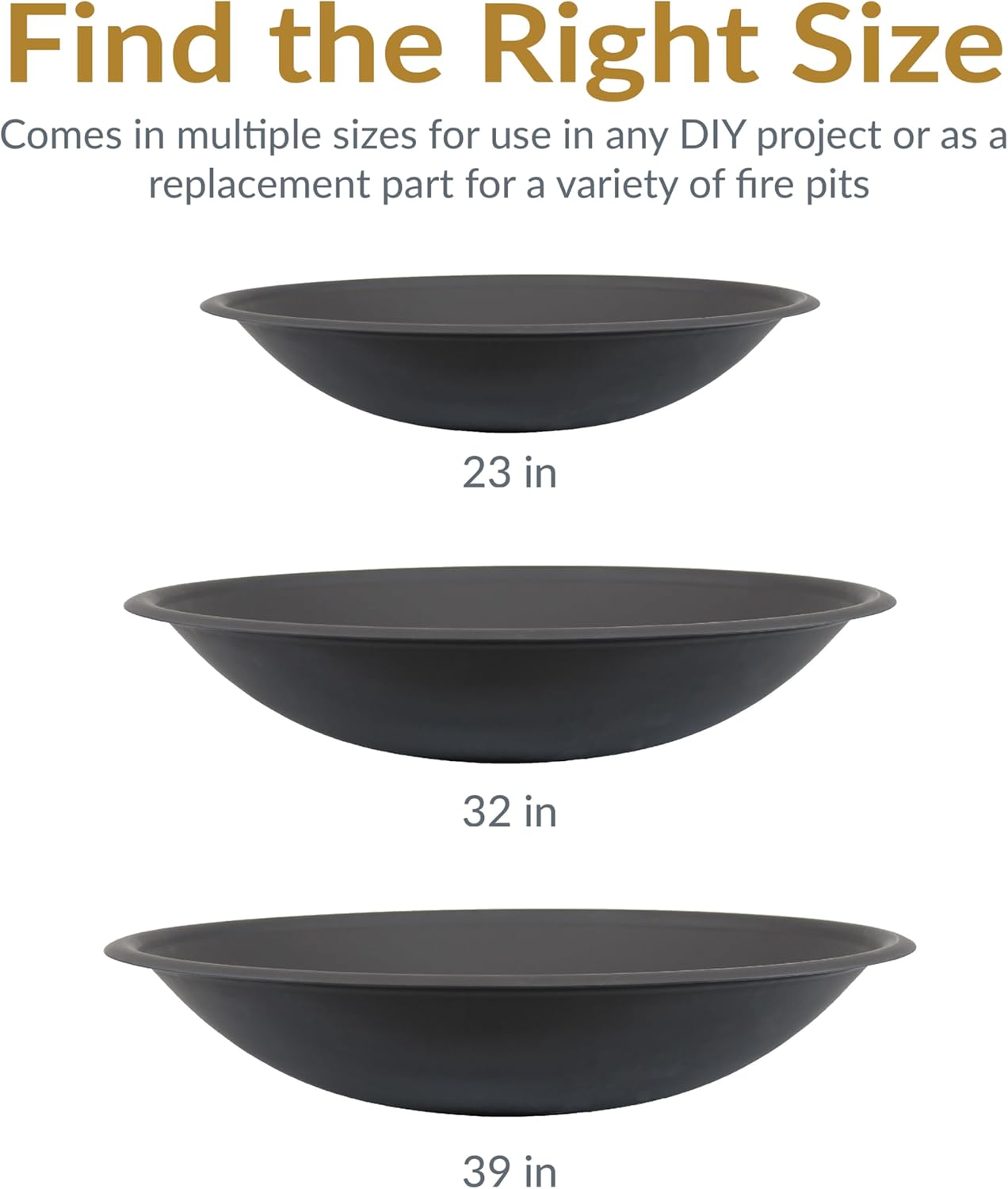 Sunnydaze Outdoor Fire Pit Bowl Replacement Insert for DIY Ring or Existing Stand - Wood-Burning Fire Bowl for Outside - 32-Inch-VerdiqueGarden