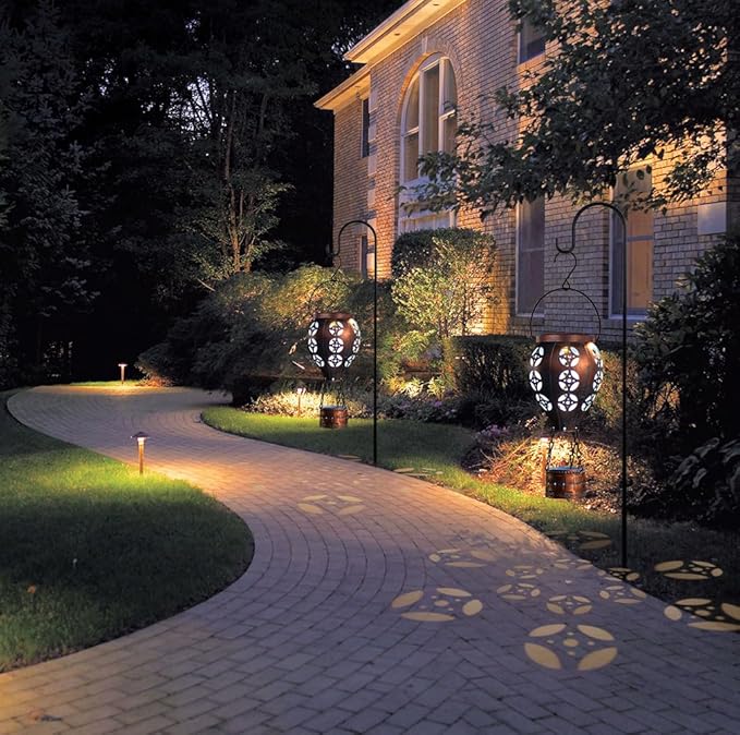 Hot Air Balloon Solar Lantern for Garden Decor,2 Pack Matal Hanging Lantern,Outdoor Metal LED Solar Lights for Yard Patriotic Trees Decor-VerdiqueGarden