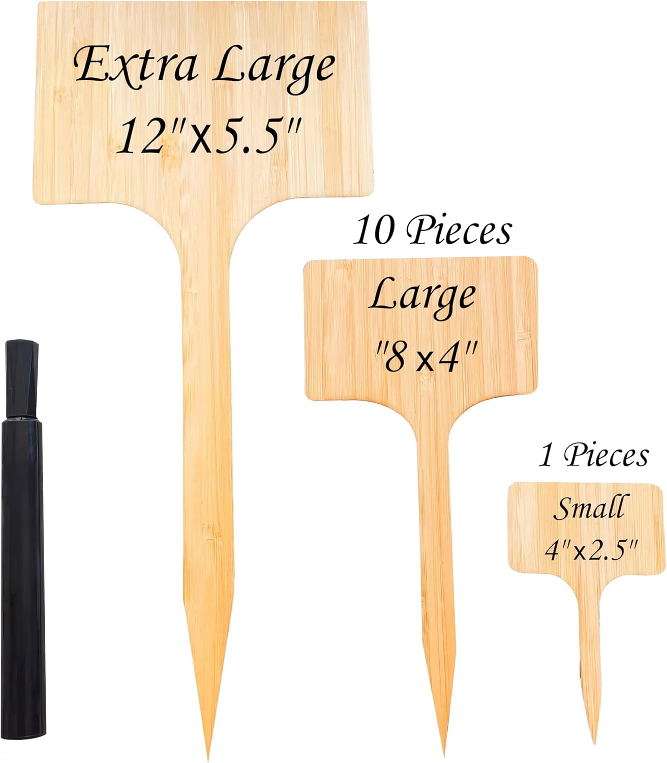 10 Pack 8 Inch Tall Plant Labels Large Garden Markers Plant Name Tags for Flowers, Herbs, Vegatables, Seeds, Bulbs Easy to See Larger Writing Area with Full Size Marker-VerdiqueGarden