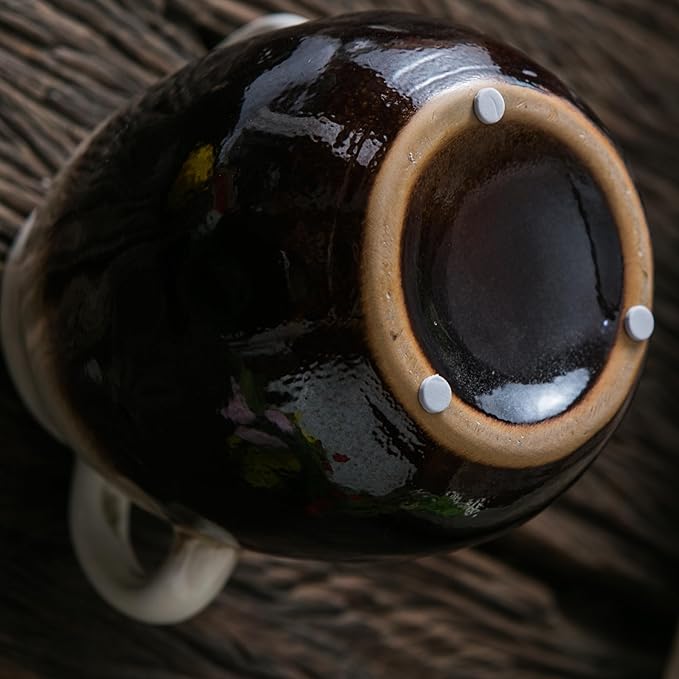 White Gradient Ceramic Vase with 2 Handles, Modern Farmhouse Decor, Rustic Terracotta Pottery, Decorative Flower Vases, Clay Small Vase, Centerpiece for Dining Table - 7 Inch Tall-VerdiqueGarden