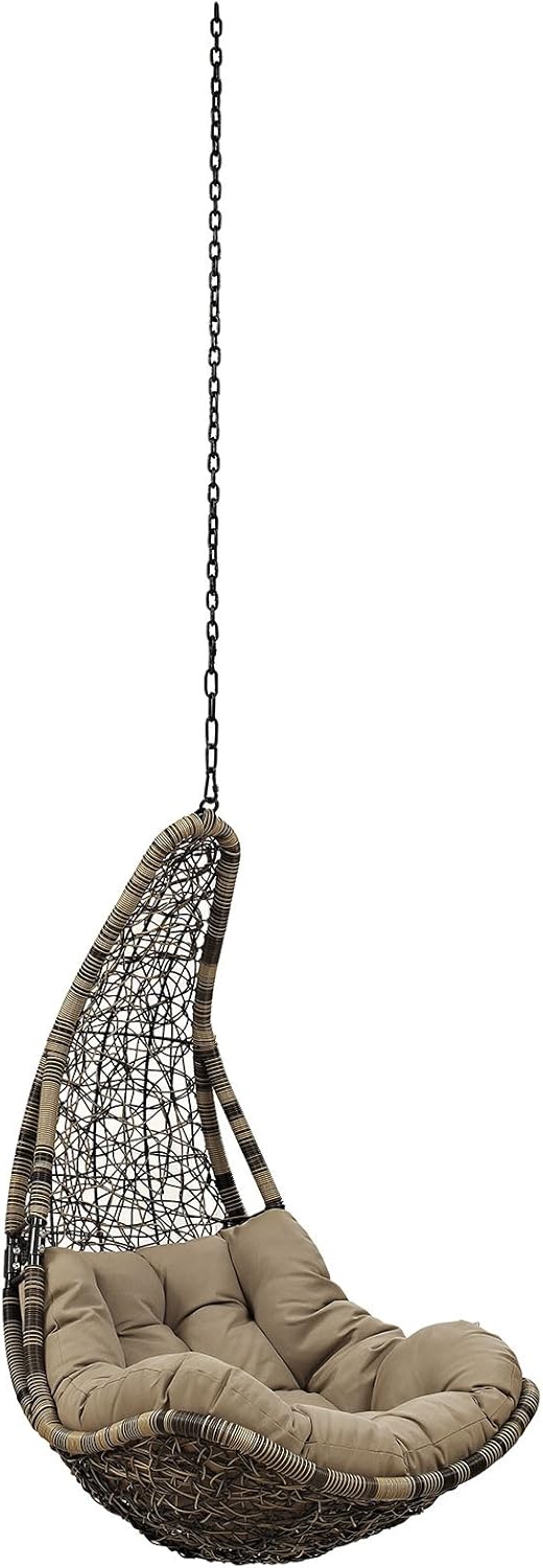 Modway Abate Outdoor Patio Swing Chair Without Stand, Black Mocha-VerdiqueGarden