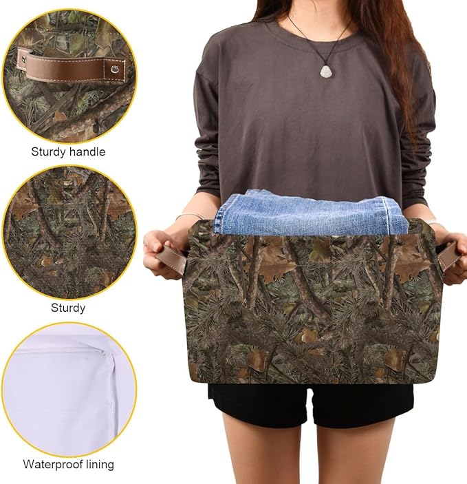 Camouflage Rectangular Storage Basket Organizer Bin Shelf Baskets For Clothes Gifts For Home Office Dorm-VerdiqueGarden
