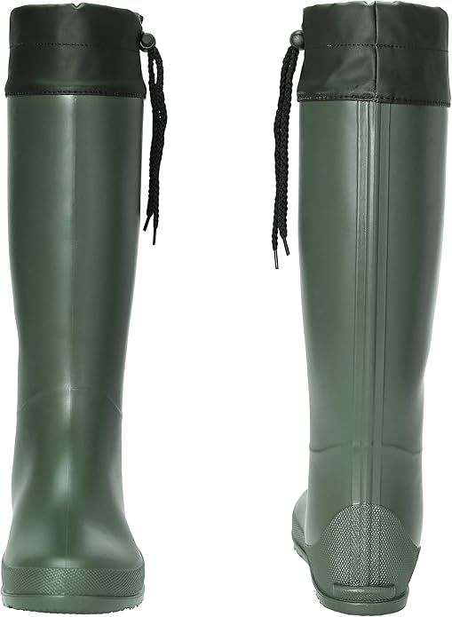 Asgard Packable Tall Rain Boots for Women Waterproof Rubber Garden Boots Ultra Lightweight Flat Mud Boots- NOT FOR WIDE CALF-VerdiqueGarden