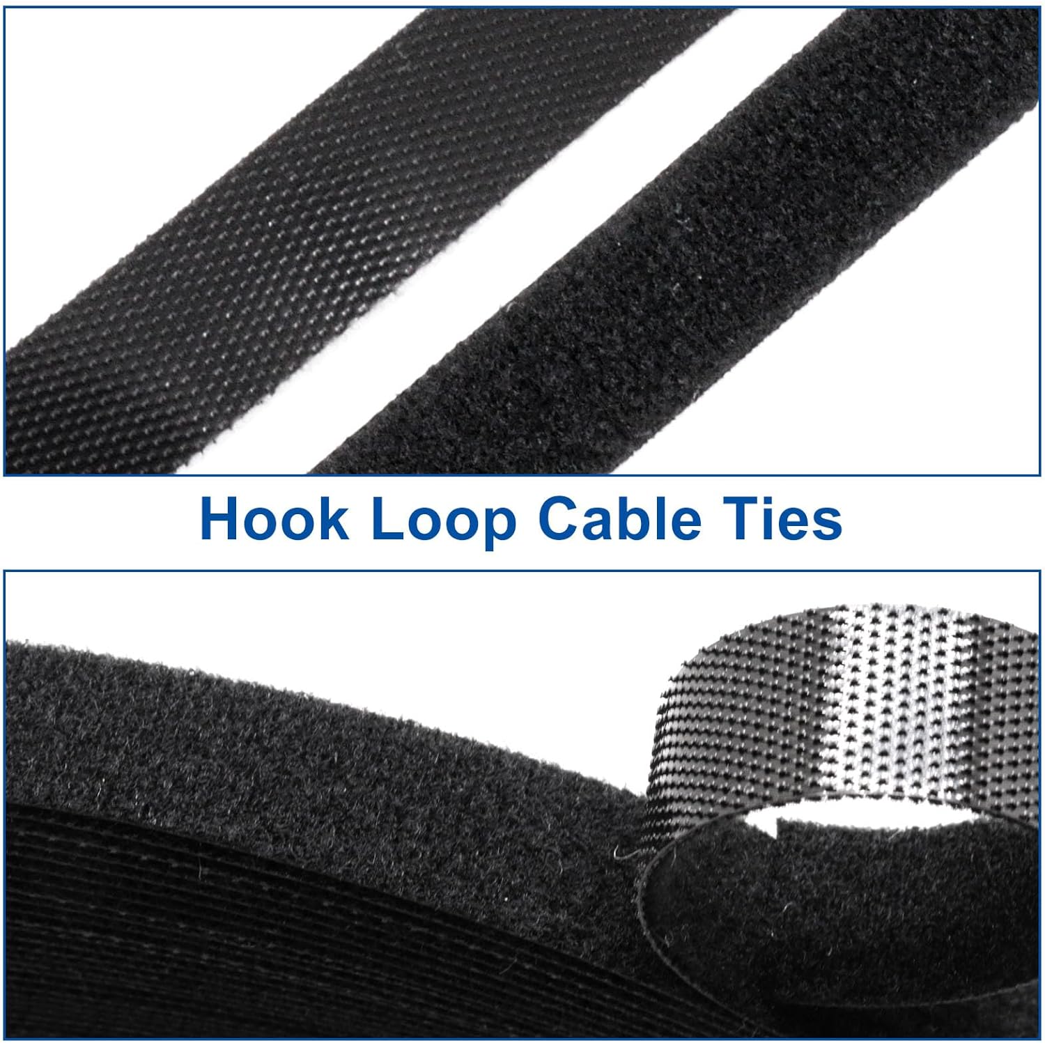 Plant Ties 131ft Feet, Plant Tape Reusable Nylon Hook and Loop Tape, Garden Strap for Climbing Plants Supports, Tree Ties for Flower Vine Tomato Branches, Cable Wire (Black)-VerdiqueGarden