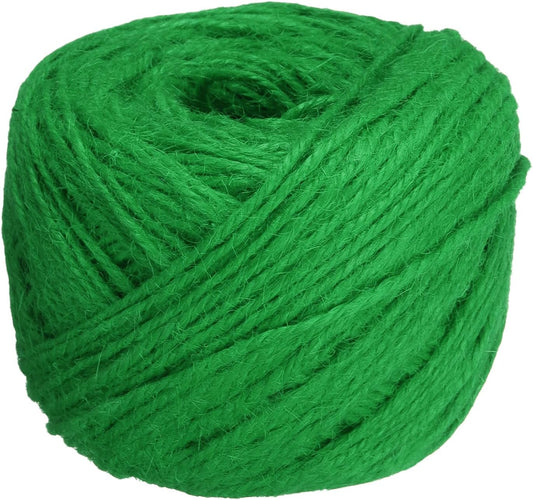 uxcell 328 Feet Natural Jute Twine String,2mm Thin Garden Twine Rope Colored Plant String Cord for DIY Art Crafts Gift Wrapping Decoration Packing Gardening Plant Hanger,Green-VerdiqueGarden