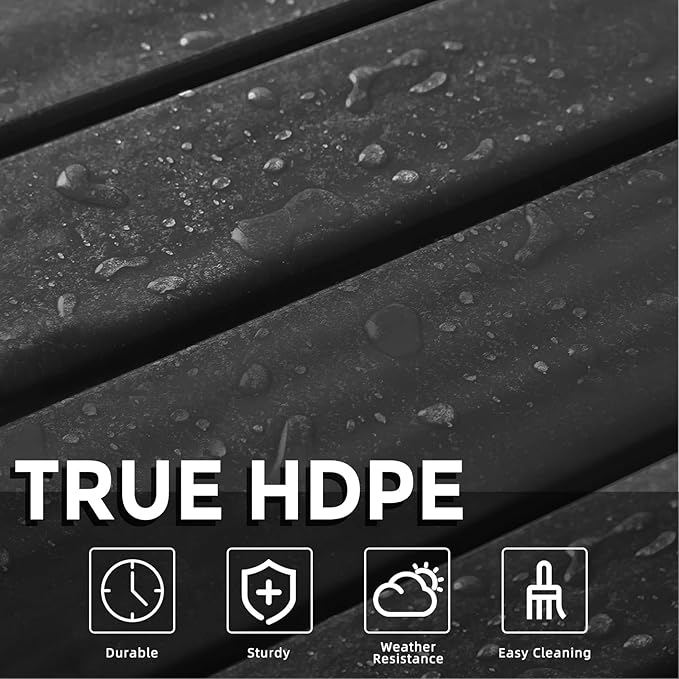 Adirondack Side Table Outdoor, HDPE Small Outdoor Table for Patio,Outside End Table for Porch, Deck, Pool, Weather Resistant/Easy Maintenance/Indoor or Outdoor Use, Back-VerdiqueGarden