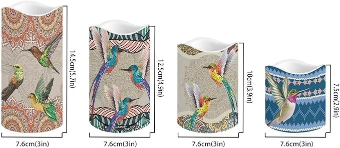 Ystardream Hummingbird Boho Flameless Candles Flicker Spring Summer Theme Decorative Decor for Wedding Date Proposal Easter Dinner Table Home Mother's Day Gift-VerdiqueGarden