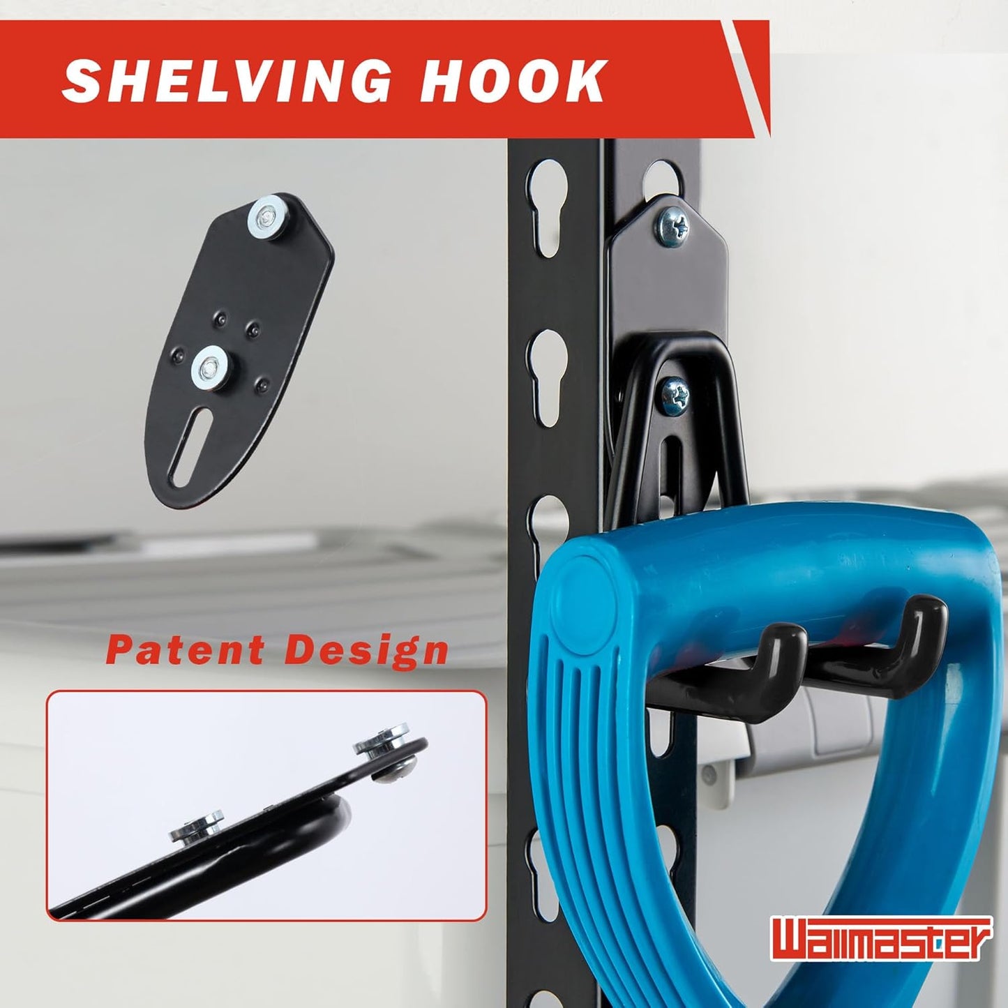 Wallmaster Garage Hooks Organizer Kit,12 Pack Adjustable Heavy Duty Shelving Hook,Wall Mount Utility Steel Garage Organization (Black)-VerdiqueGarden