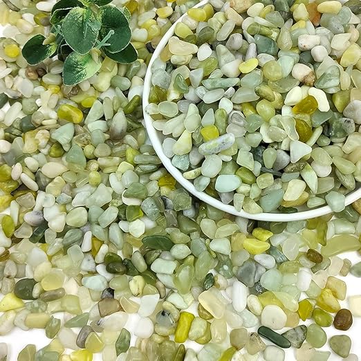 10LB Succulent Jade Pebbles for Landscaping, 3/8 Inch Natural Decorative Polished Stones, River Rocks for Landscaping, Vase, Flowerpot Decoration, Indoor Decoration and Garden Decoration-VerdiqueGarden