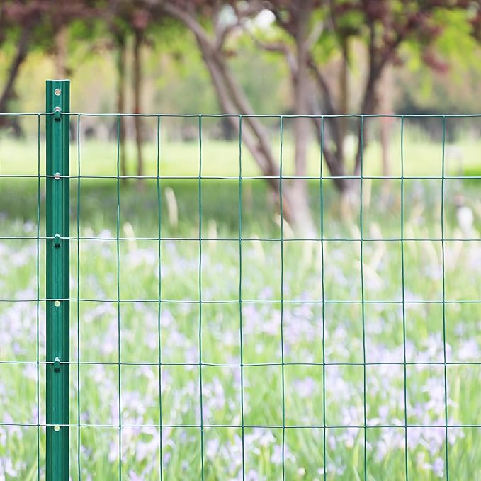 Green PVC Coated Welded Wire Fence 36 Inch x 25 Foot, 2 Inch x 3 Inch 16GA, Garden Border Fencing Roll Vinyl Coating Metal Wire Mesh for Yard Vegetable Plant Protection Poultry Netting-VerdiqueGarden