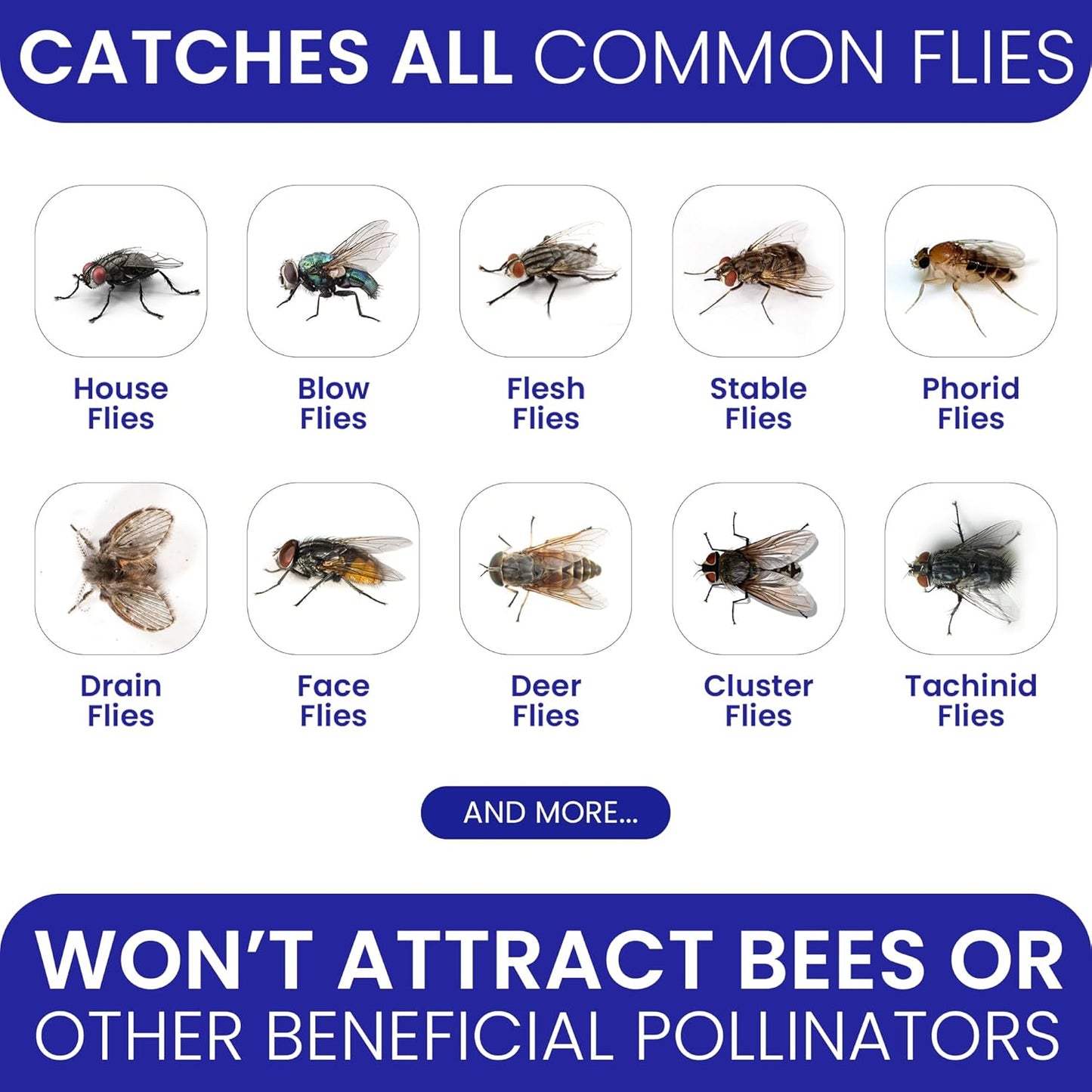 Fly Traps Outdoor Fly Trap for Patio. 4 Non-Toxic Pre-Baited Flies Bags Outdoor Disposable. Hanging Bug Catchers for All Filth Flies Killer for Outside Bug Control in Yard Horse Ranch Trash Can-VerdiqueGarden