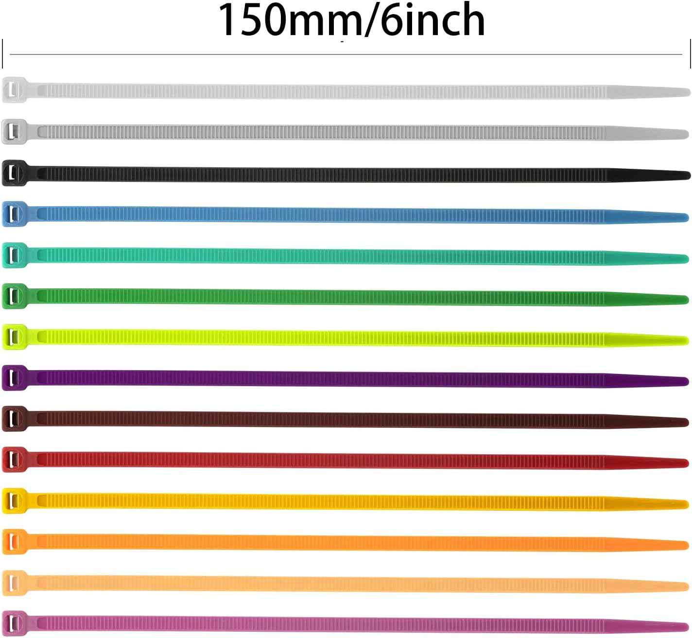 XINGO 100PCS Cable Zip Ties Heavy Duty, Premium Nylon Plastic Wire Ties with 50 Pounds Tensile Strength, Self-Locking Black Nylon Zip Ties for Indoor and Outdoor (6 inch, Black)-VerdiqueGarden