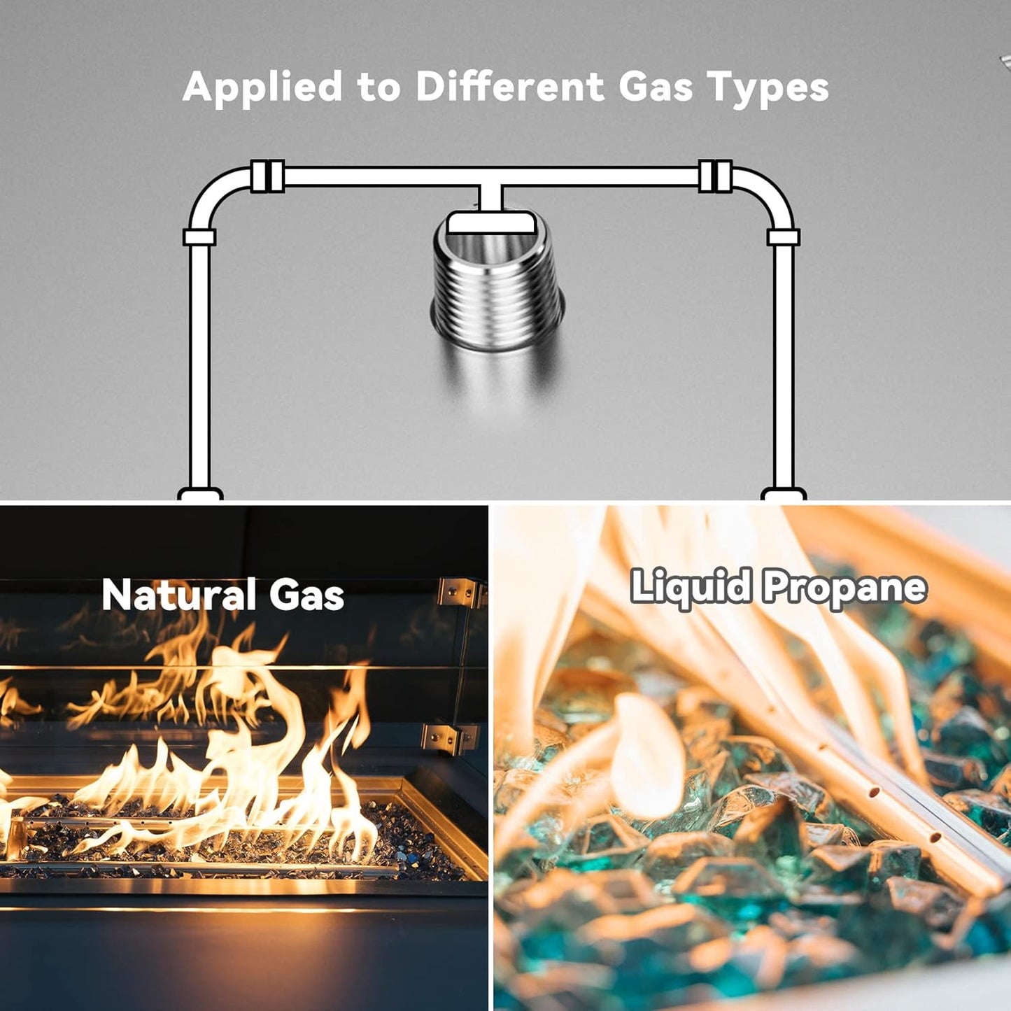 Skyflame 19 Inch Round Stainless Steel Drop in Fire Pit Pan Fire Bowl with Burner Ring and Protective Cover-VerdiqueGarden