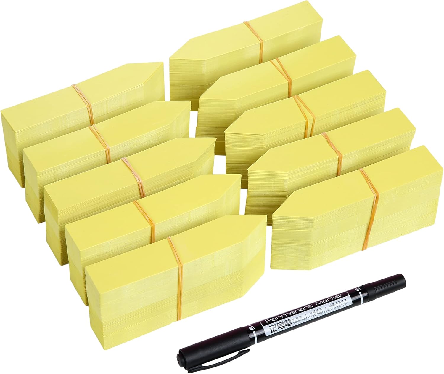 1000 Pcs Plant Tags, 4 Inch Plastic Garden Plant Pot Markers Waterproof Plant Labels, Yellow-VerdiqueGarden