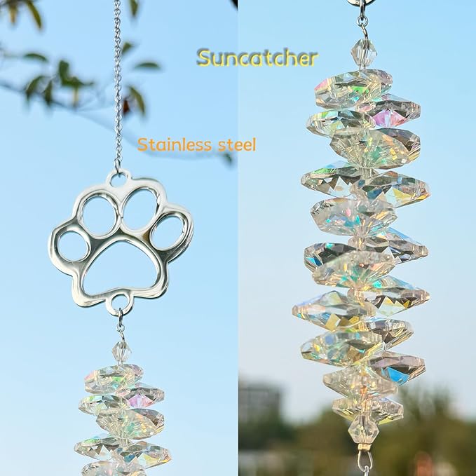 Dog Memorial Suncatcher Colorful Sunlight, Dog Memorial Gifts, Rainbow Impressions for Pet Loss, Pet Sympathy, Thoughtful Dogs and Cats Remembrance, Bereavement Gifts-VerdiqueGarden