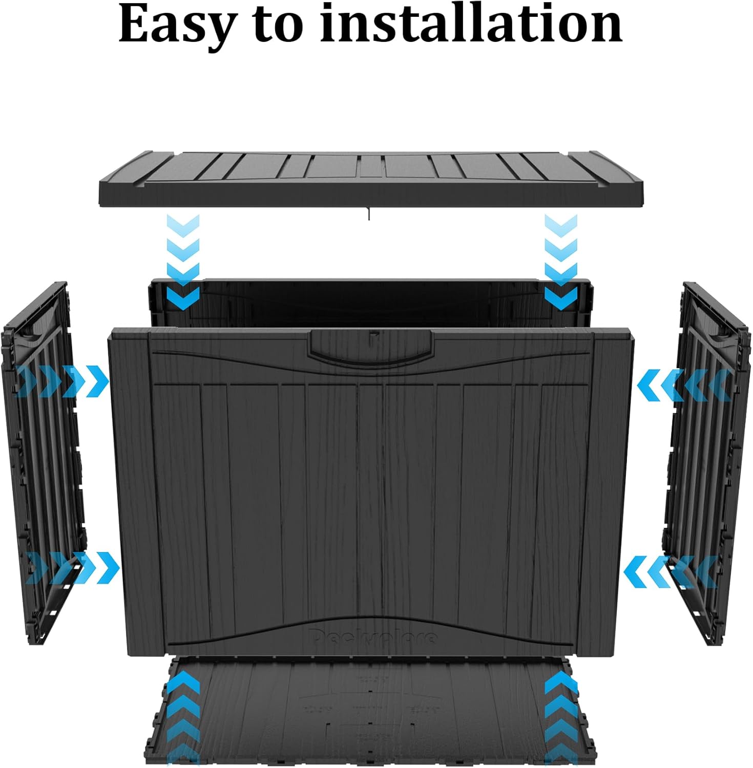 45 Gallon Double-Wall Resin Deck Box - Lockable Waterproof Outdoor Storage Box, 515lbs Capacity & Doubles as Seating for Patio Furniture - Garden Tools, Pool Accessories (Black)-VerdiqueGarden