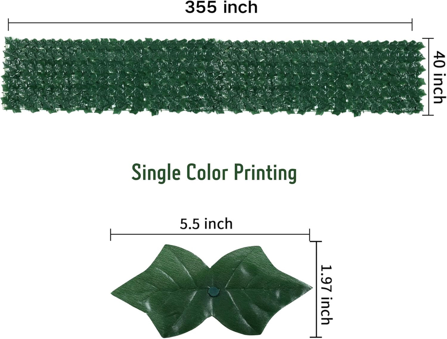 Jinwu Artificial Ivy Privacy Fence Screen, 39.4x354.3 inch Artificial Faux Ivy Hedge, Expandable Faux Privacy Fence with 80 pcs Zip Ties Decoration for Wall Screen, Outdoor Garden, Wedding Decor-VerdiqueGarden
