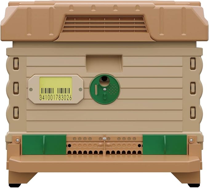 Ergo Insulated 10 Frame Bee Hive Set [NO Frames Included] (Single Hive, Tan Body Green Entrance)-VerdiqueGarden