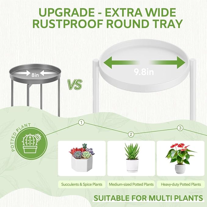 iDavosic.ly 7 Tier Large Plant Stand Indoor, 10 Inch Wide Tall Corner Metal Plant Stands Outdoor for Multiple Plants, Folding Tiered Flower Display Holder Rack Shelf, White-VerdiqueGarden