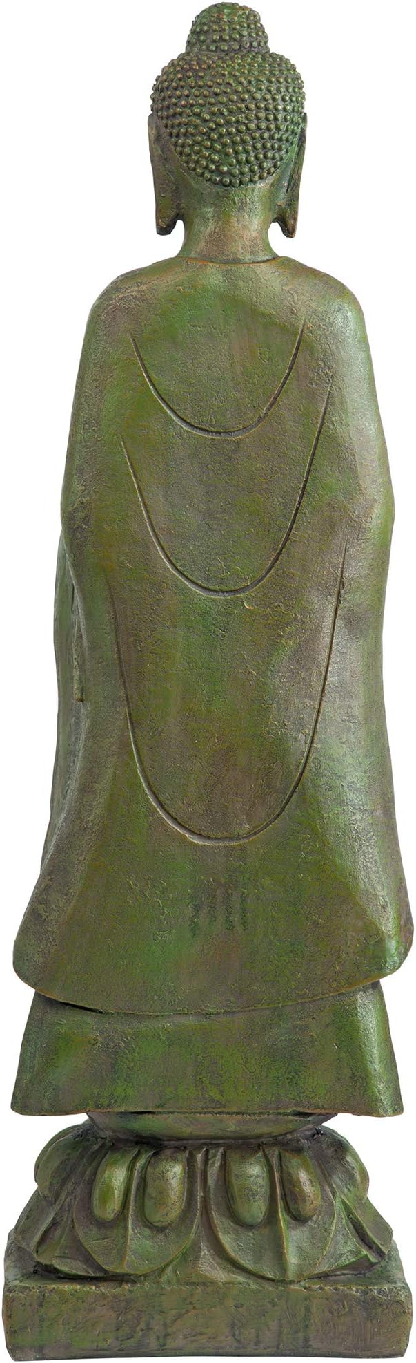 Design Toscano Enlightened One Asian Decor Indoor/Outdoor Garden Statue, 12 inches Wide, 40 inches Tall, Cast Stone Resin, Green Bronze Finish-VerdiqueGarden