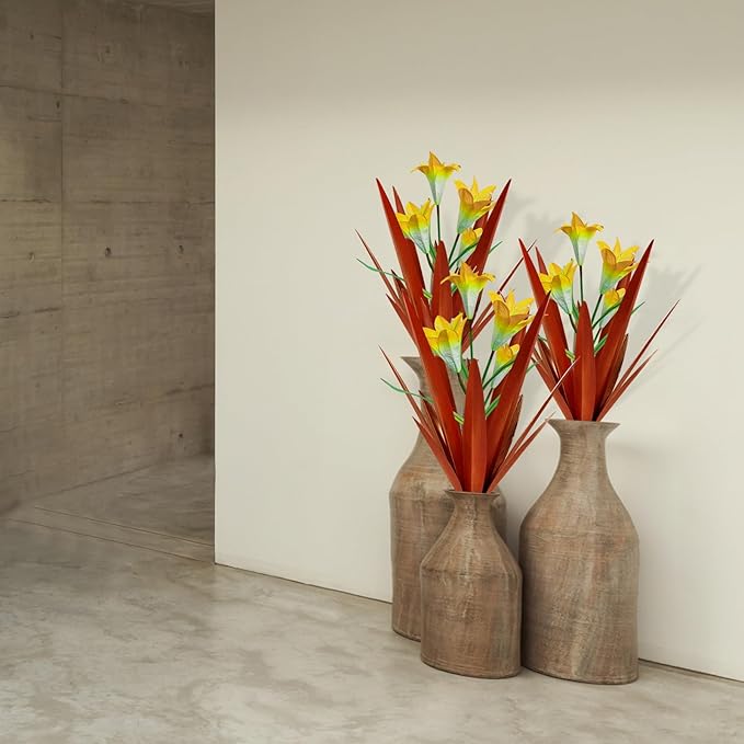 Homight Metal Agave Plant Outdoor Decoration Outdoor Garden Decoration Lily Mexican Yard Art Plant Garden Agave Lily Decorative Garden Gift… (3 Big Yellow Lilies)-VerdiqueGarden