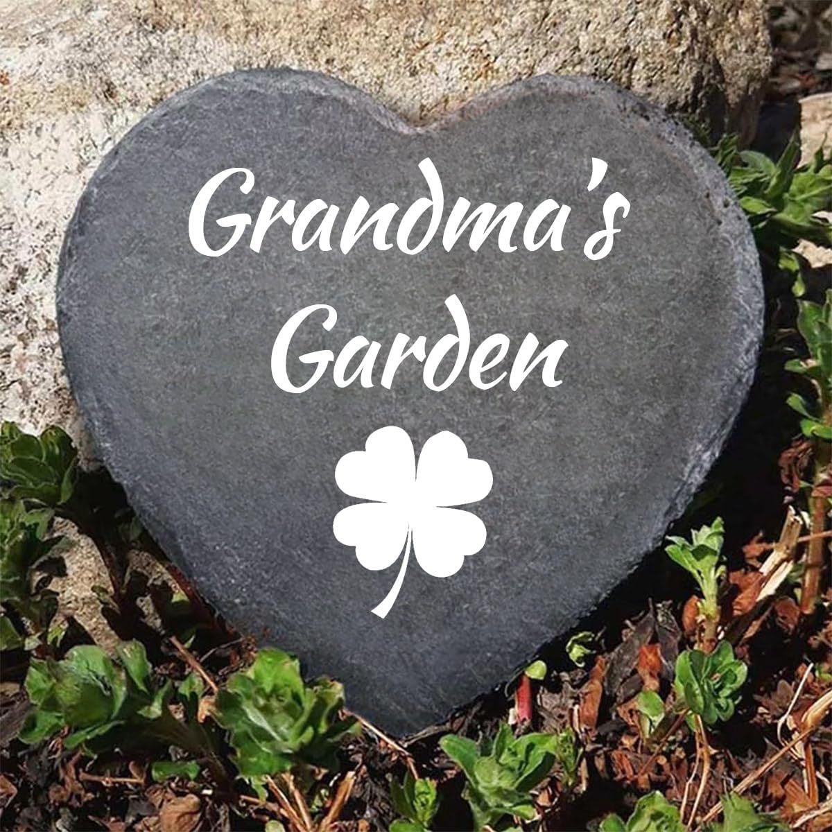Custom Decorative Garden Stones Personalize with Any Message and Pattern, Desgin Heart Shaped Memorial Stones Welcome Stones 6x6 for Housewarming,Memorial Gifts and Special Day Gifts-VerdiqueGarden