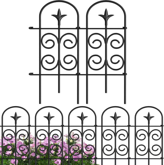 AMAGABELI GARDEN & HOME 8 Panels 24in(H)×10ft(L) Decorative Garden Fences and Borders for Dogs Pre-Linking Panels No Dig Garden Edging Border Fence for Animal Barrier Fencing for Flower Bed Yard Patio-VerdiqueGarden