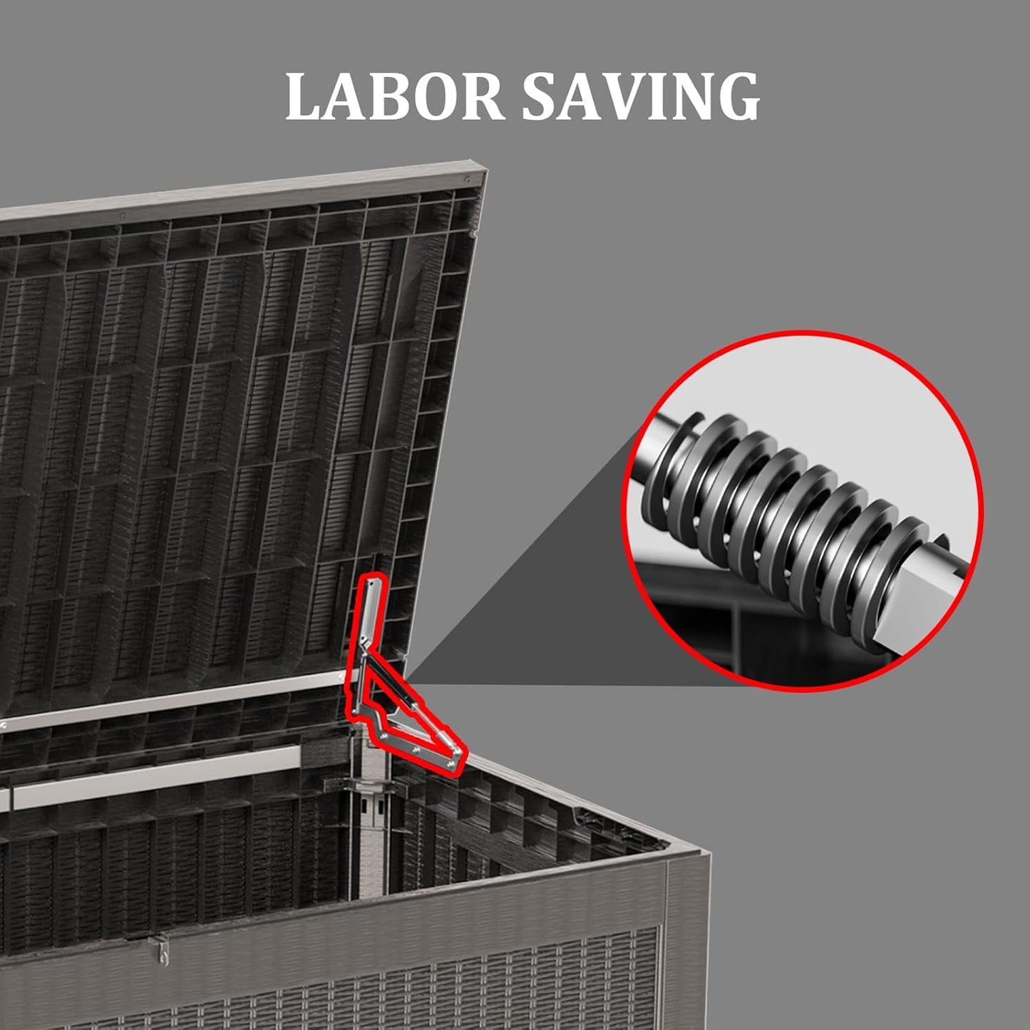 320 Gallon Waterproof Deck Box, Lockable Resin Storage Box for Patio Furniture Cushions Garden Tools and Outdoor Delivery Storage, Coffee-VerdiqueGarden