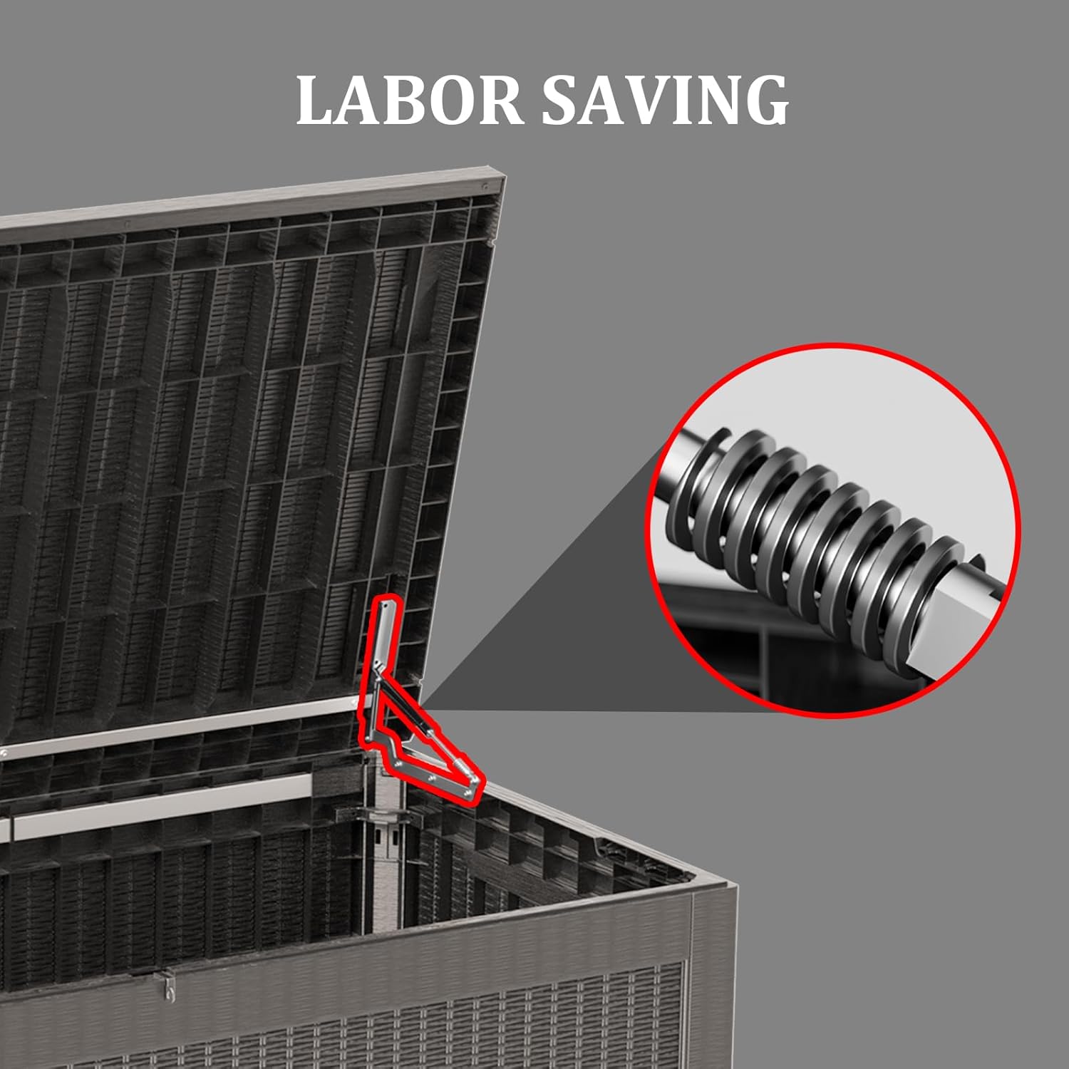 320 Gallon Waterproof Deck Box, Lockable Resin Storage Box for Patio Furniture Cushions Garden Tools and Outdoor Delivery Storage, Coffee-VerdiqueGarden