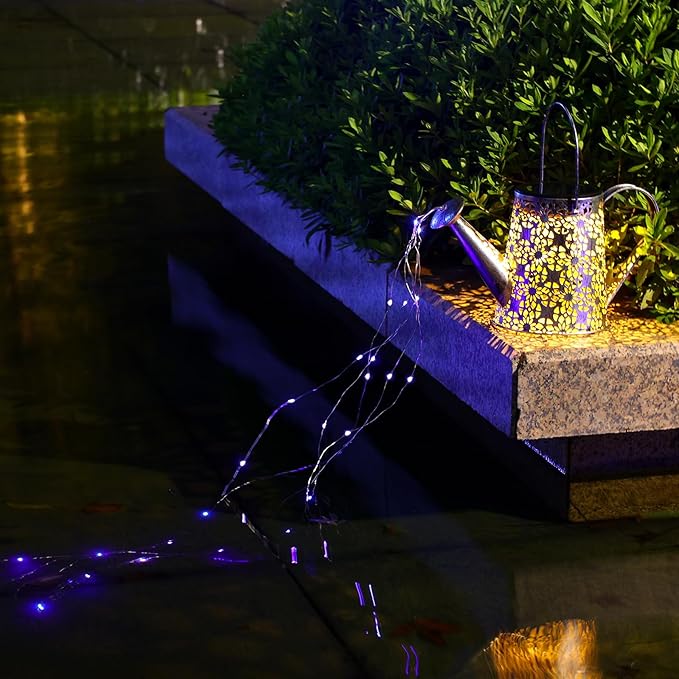 VOOKRY Solar Watering Can Lights, Large Hanging Solar Lights Outdoor Waterproof Garden Decor for Yard Porch Lawn Patio Outside Gardening Gifts for Mom Grandma Women Birthday(Purple)-VerdiqueGarden