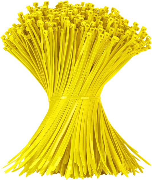 12 Inch Zip Ties Yellow 1000 PCS, 50 Lbs- Heavy Duty Tensile Strength, Nylon PA66 UV Resistant Cable Ties for Indoor and Outdoor Use - Ideal for object bundling and fastening-VerdiqueGarden