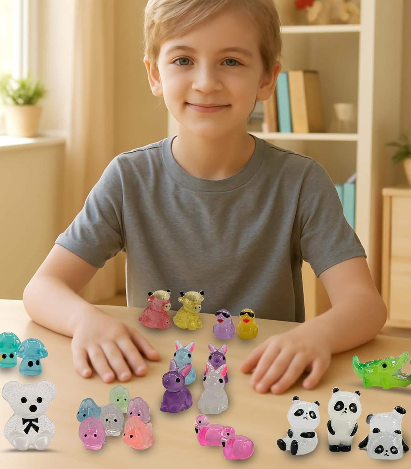 110 Pcs Luminous Mini Resin Animals Tiny Resin Figurines Glow in The Dark Tiny Ducks for Fairy Garden, Miniature Accessories, Crafts, and Decor-VerdiqueGarden