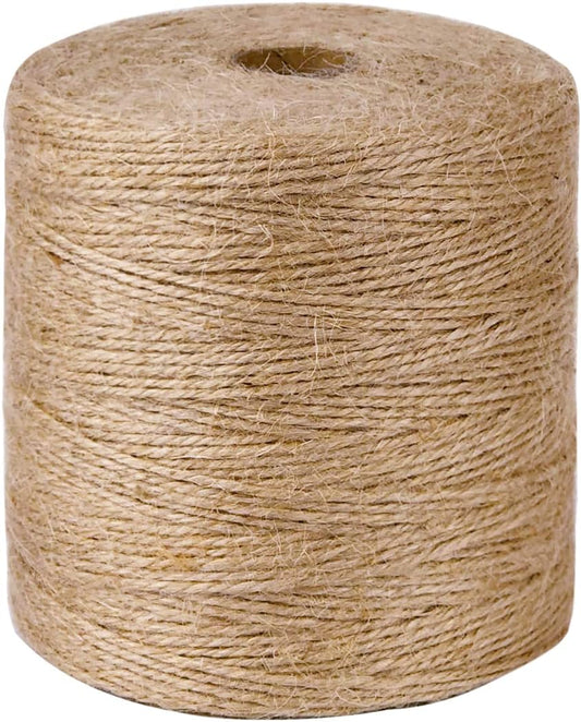PerkHomy Natural Jute Twine 1800 Feet Long Twine String for Crafts Gift Wrapping Packing Gardening Crochet Knitting Macrame Decor (1800 FT * 2mm (3Ply))-VerdiqueGarden
