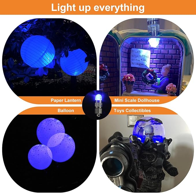 SumDirect Pack of 12/30/50/100 Colorful LED Mini Non-Blinking Lights for Paper Lanterns Balloons Floral Wedding Halloween Christmas Party Decoration Centerpieces (50, Blue)-VerdiqueGarden