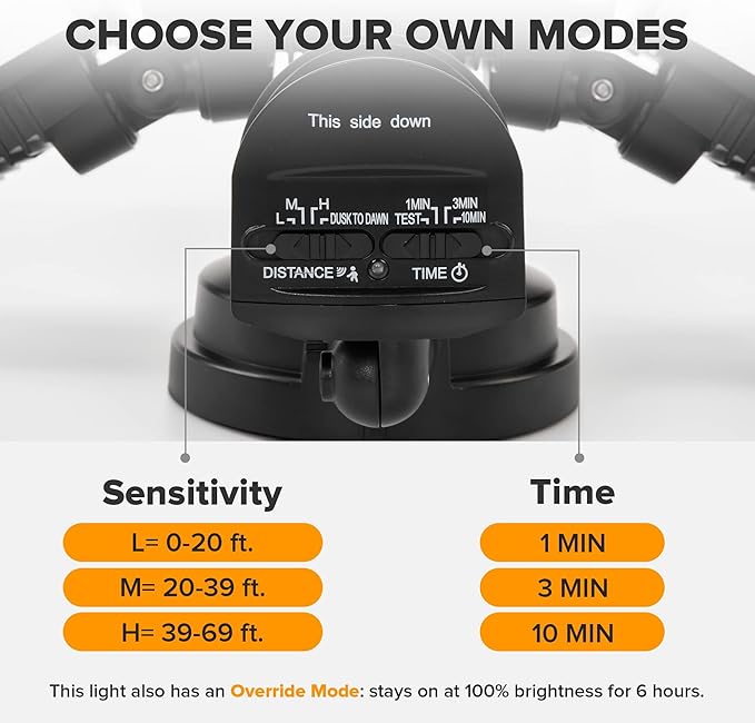 LUTEC 72W 7500LM LED Security Lights Motion Sensor Light Outdoor, 5000K Daylight, IP65 Waterproof, Dusk to Dawn, 3-Head Motion Detected Flood Light for Garage, Yard, Porch(Black)-VerdiqueGarden